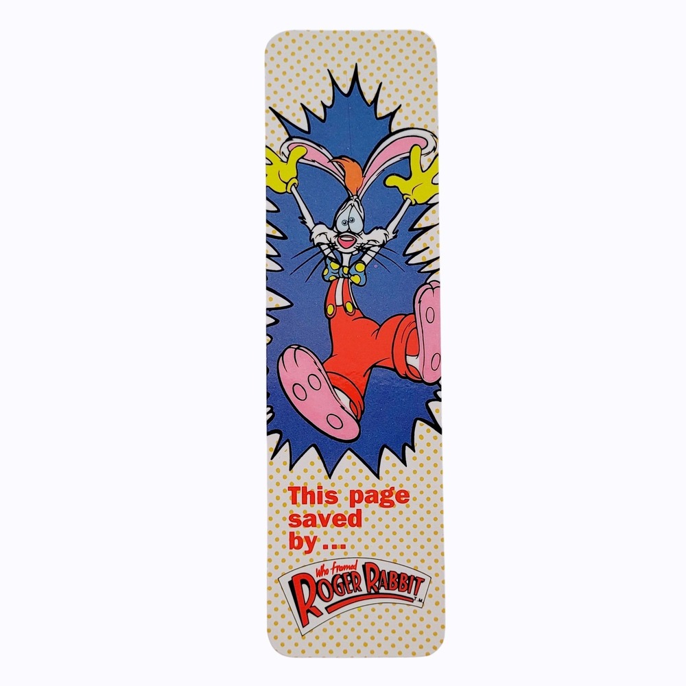 Vintage 80s Roger Rabbit Bookmark who 1987 Walt Disney One Stop Posters 26-0077
